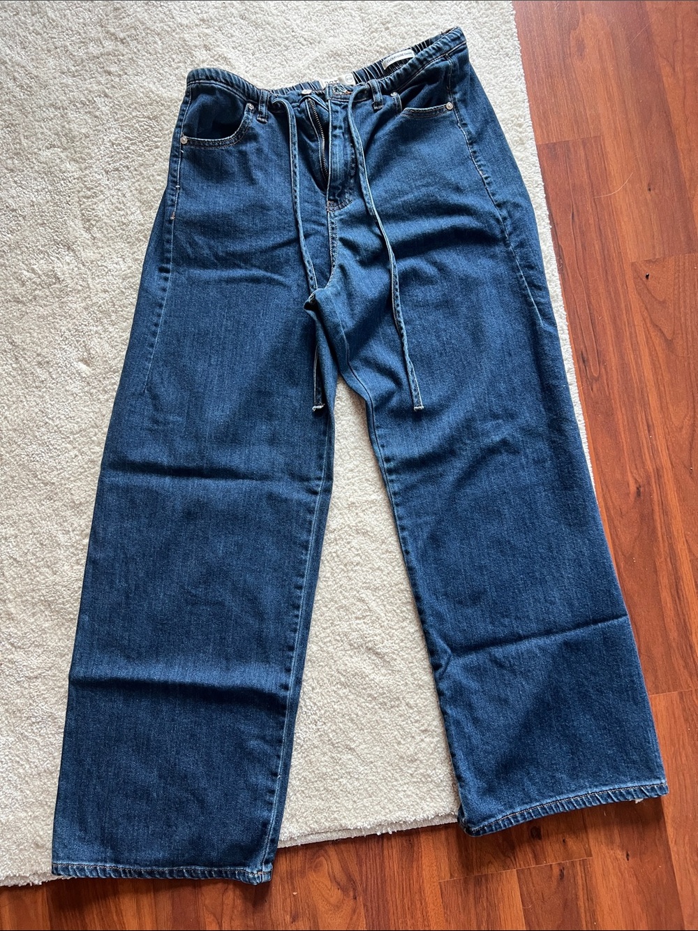 Oat New York Indigo Relaxed Jeans with Drawstring Waist